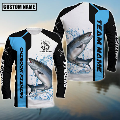 Maxcorners Chinook Fishing Premium Blue Line Sport Jersey Personalized Name And Team Name Long Sweat Shirt