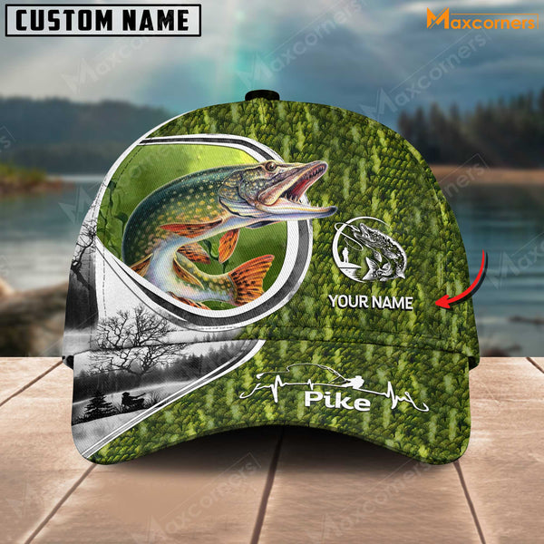 Maxcorners Personalized Classic Solid Pattern Fishing Classic 3D Cap ( Large Mouth Bass, Walleye, Stripped Bass, Trout Fish, Catfish, Crappie, Salmon, Pike )