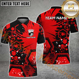 Maxcorners Ball 9 Pool Hexagon Pattern Billiard Jersey Multicolor Option Customized Name 3D Shirt (6 Colors)