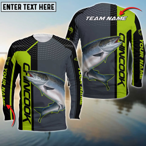 Maxcorners Chincook Fishing Green Line Sport Jersey Personalized Name And Team Name Long Sweat Shirt