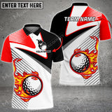 Max Corner Customized Name Fire Golf Ball Line Pattern Multicolor Sport Jersey Pattern Custom 3D Polo Shirt