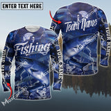 Maxcorners Chinook Fishing Skull And Water Blue Thunder Lightning Premium Pattern Sport Jersey Personalized Name And Team Name Long Sweat Shirt