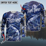 Maxcorners Marlin Fishing Skull And Water Blue Thunder Lightning Premium Pattern Sport Jersey Personalized Name And Team Name Long Sweat Shirt