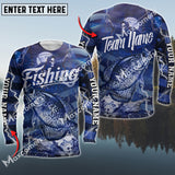 Maxcorners Crappie Fishing Skull And Water Blue Thunder Lightning Premium Pattern Sport Jersey Personalized Name And Team Name Long Sweat Shirt