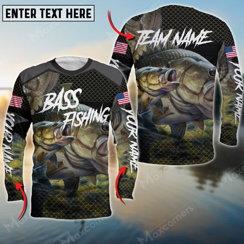 Max Corner Bass Personalized Fishing Water Flow 3D Long Sleeve Shirt