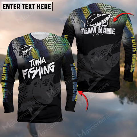 Max Corner Tuna Personalized Fishing Skeleton Sport Jersey Style 3D Long Sleeve Shirt