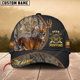 Maxcorners Epic Premium Deer Hunting Black Leather Leather Pattern Personalized Cap 3D Multicolored