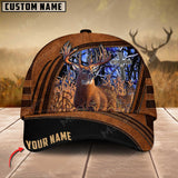 Maxcorners Premium Line Deer Hunting Leather Pattern Personalized Cap 3D Multicolored