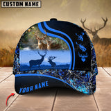 Maxcorners Epic Deer Hunting Art Black Leather Leather Pattern Personalized Cap 3D Multicolored