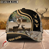 Maxcorners Epic Deer Hunting Art Black Leather Leather Pattern Personalized Cap 3D Multicolored