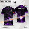Maxcorners Customized Name Golf Ball Dragon Flame Pattern Multicolor Option 3D Polo Shirt