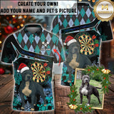 Maxcorners Dart Pitbull Christmas Multioptions Customized Name And Pet's Picture 3D Shirt (5 Colors)