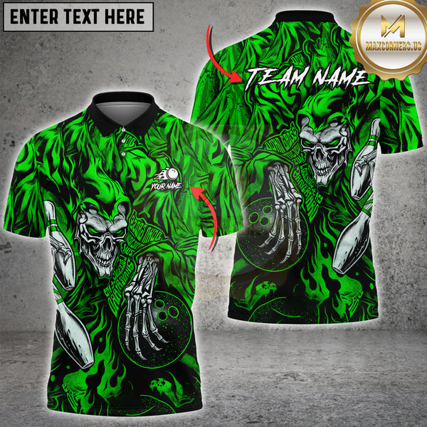 Maxcorners Cloaked Skeleton Play Bowling Multioptions Customized Name, Team Name 3D Shirt (5 Colors)