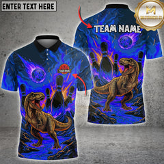 Maxcorners Bowling Fire T-Rex Lava Arena Multioptions Customized Name, Team Name 3D Shirt (5 Colors)