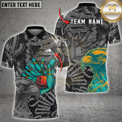 Maxcorners Bowling Eagle Grunge Graphic Multioptions Customized Name, Team Name 3D Shirt (5 Colors)