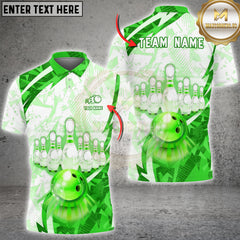 Maxcorners Bowling Ice Blue Glow Pins Graphic Multioptions Customized Name, Team Name 3D Shirt (5 Colors)