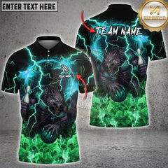 Maxcorners Bowling Lightning Werewolf Graphic Multioptions Customized Name, Team Name 3D Shirt (5 Colors)