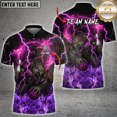 Maxcorners Bowling Lightning Werewolf Graphic Multioptions Customized Name, Team Name 3D Shirt (5 Colors)