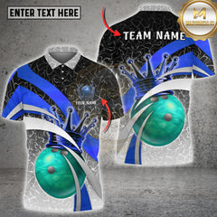 Maxcorners Golden Bowling King Jersey Vector Multioptions Customized Name, Team Name 3D Shirt (4 Colors)
