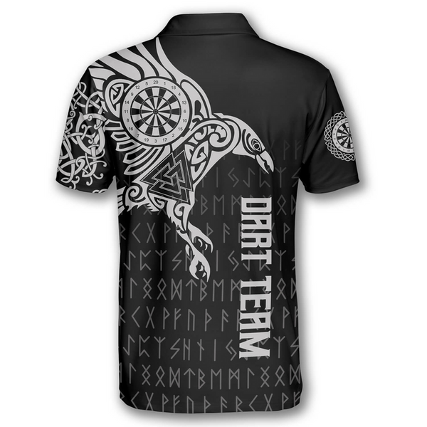 Maxcorners The Raven Of Odin Viking Tattoo Darts Personalized Name And Team Name 3D Shirt