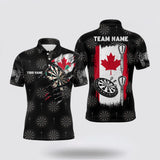 MaxCorners Darts Retro Vintage Canada Flag Customized Name, Team Name 3D Polo Shirt For Men