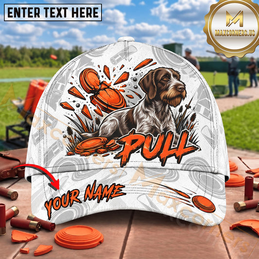 Maxcorners White Orange Pull Labrador Shotgun Trap Shooting Personalized Name 3D Cap