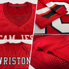 Maxcorners Custom Red White-Black Mesh Authentic Football Jersey LM2605