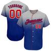 Maxcorners Custom Gray Red-Royal Authentic Fade Fashion Baseball Jersey LM2605