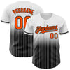 Maxcorners Custom White Pinstripe Orange-Black Authentic Fade Fashion Baseball Jersey LM2605