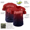 Maxcorners Custom Red Navy-White Authentic Fade Fashion Baseball Jersey LM2605