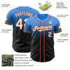 Maxcorners Custom Electric Blue Black-Orange Authentic Fade Fashion Baseball Jersey LM2605