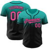 Maxcorners Custom Aqua Pink-Black Authentic Fade Fashion Baseball Jersey LM2605