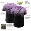 Maxcorners Custom Light Purple Black-White Authentic Fade Fashion Baseball Jersey LM2605