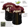 Maxcorners Custom Burgundy Black-Old Gold Authentic Fade Fashion Baseball Jersey LM2605