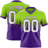 Maxcorners Custom Neon Green White-Purple Authentic Fade Fashion Football Jersey LM2605
