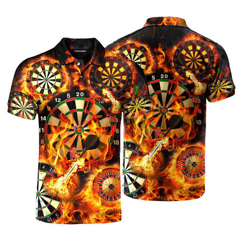 Maxcorners Darts Team - Gift For Dart Lovers Fire Dart Polo Shirt