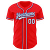 Maxcorners Custom Fire Red White-Royal Authentic Baseball Jersey LM2605