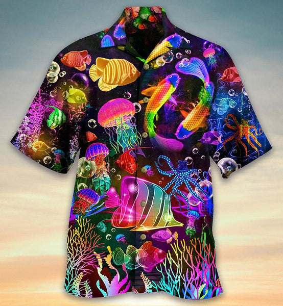 Maxcorners Fish Rainbow Lovely Style Hawaiian Shirt