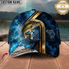 Maxcorners Blue Water Explosion Graphic Custom Name Fishing Cap