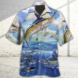 Maxcorners Fishing Ocean Blue Sky Freedom Hawaiian Shirt