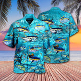 Maxcorners Fishing Tuna Fish In The Blue Sea Hawaiian Shirt