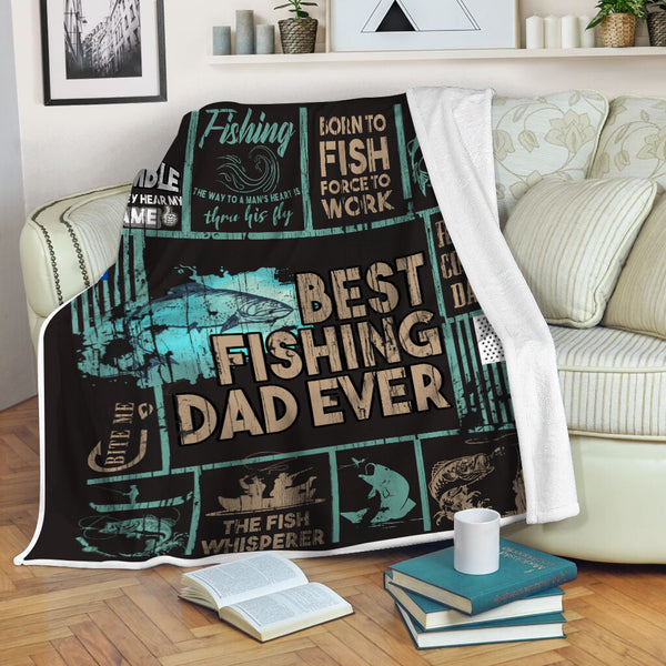 Maxcorners Best Fishing Blanket Dad Ever Blanket 3D Quilt - Blanket