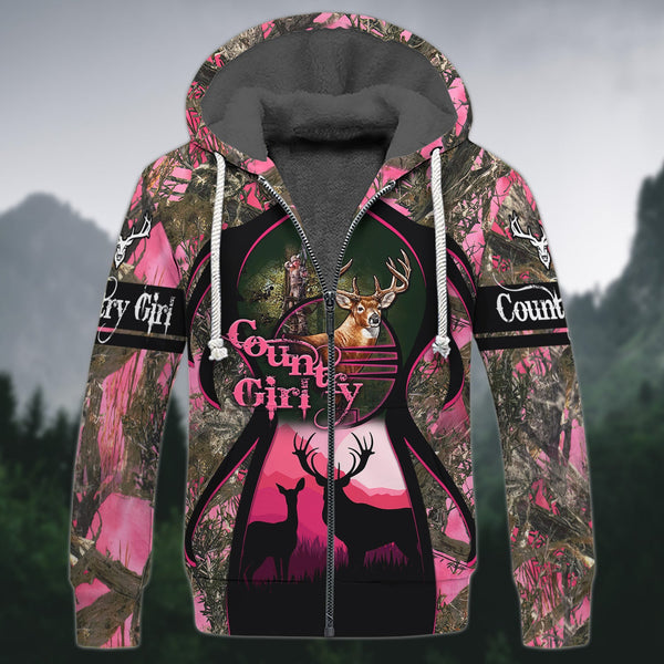 Maxcorners Hunting Country Girl 3D All Over Printed Clothes