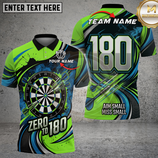 Maxcorners Zero To 180 Dynamic Wave Dartboard Multicolor Options Personalized Name, Team Name 3D Shirt (4 Colors).
