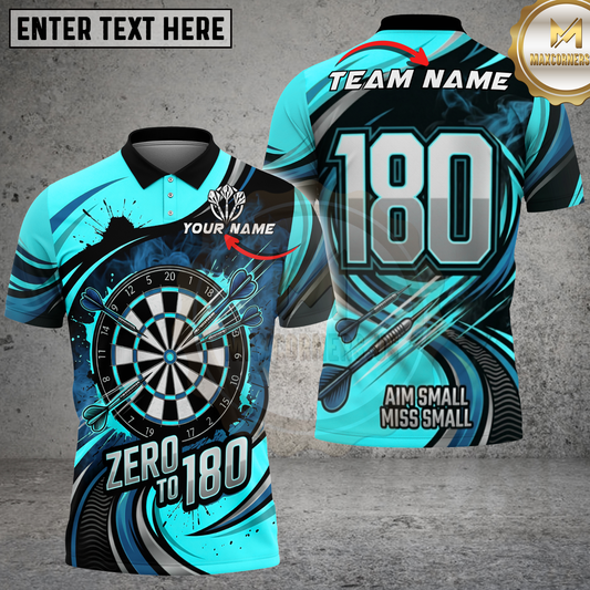 Maxcorners Zero To 180 Dynamic Wave Dartboard Multicolor Options Personalized Name, Team Name 3D Shirt (4 Colors).