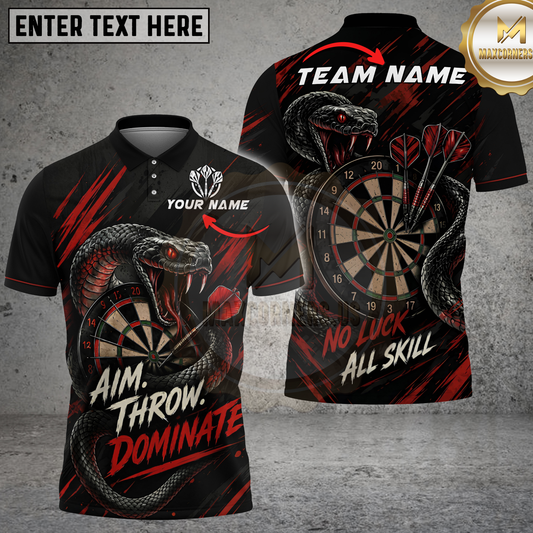 Maxcorners Angry Cobra Dartboard Grunge Graphic Multicolor Options Personalized Name, Team Name 3D Shirt (4 Colors).