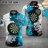 Maxcorners Dartboard Blue Splash Graphic Multicolor Options Personalized Name, Team Name 3D Shirt