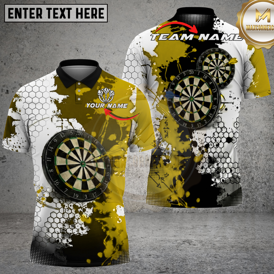 Maxcorners Dartboard Blue Splash Graphic Multicolor Options Personalized Name, Team Name 3D Shirt