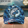 Maxcorners Blue Marlin Ocean Splash Camo Multicolor Options Personalized Name (12 Fish Species)