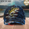 Maxcorners Striped Bass Deep Blue Camo Splash Multicolor Options Personalized Name (12 Fish Species)
